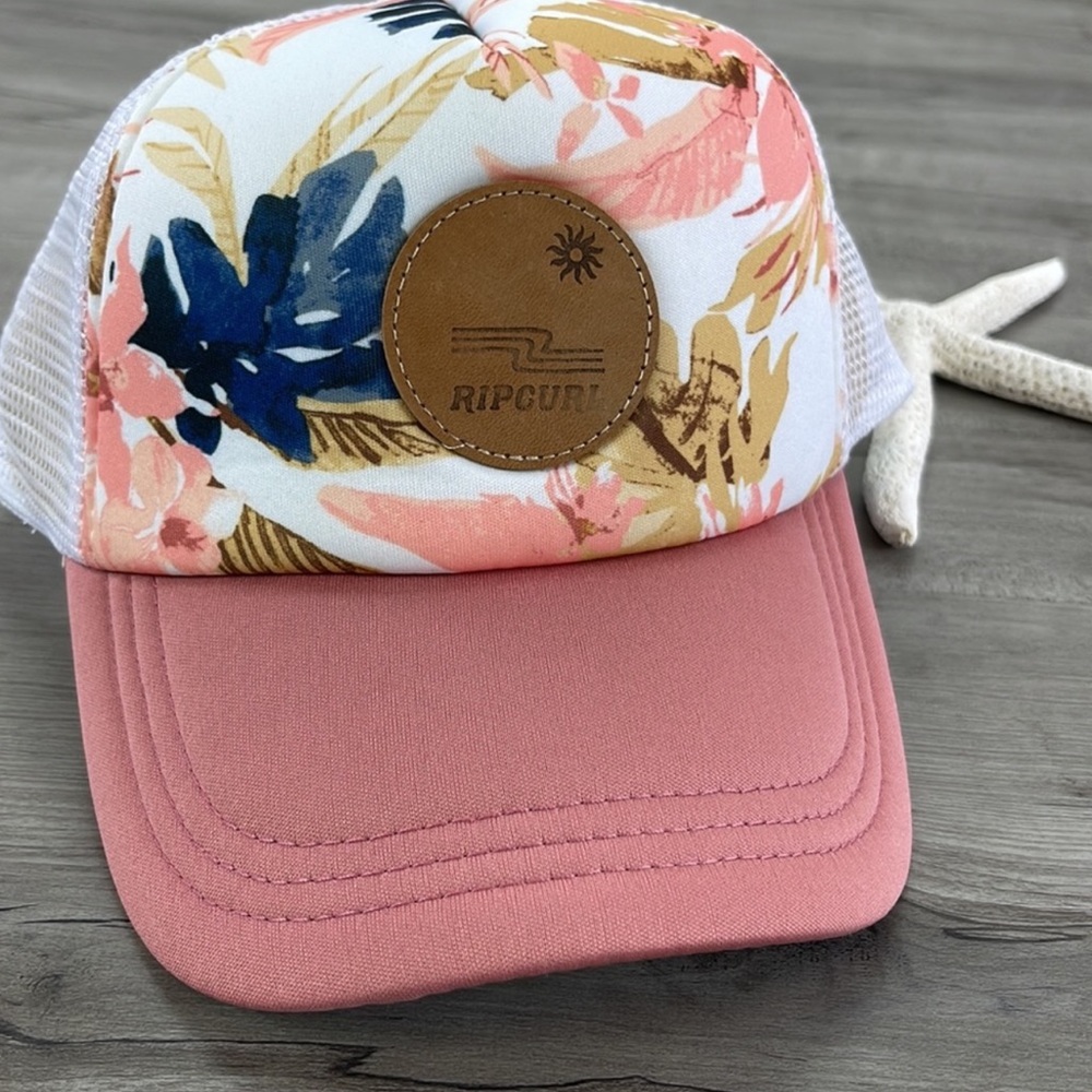 Rip Curl Pink Floral Trucker Hat View 4